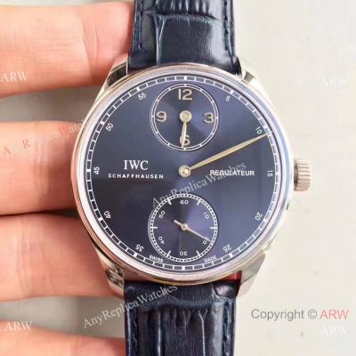 Swiss Grade Replica IWC Regulateur Watch Blue Dial 43mm